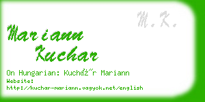 mariann kuchar business card